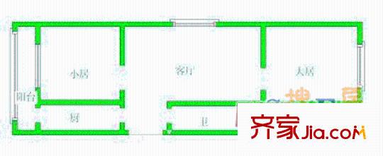 雅園里戶型圖戶型圖 2室1廳1衛(wèi)1廚