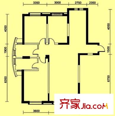 華僑御景灣戶型圖A戶型 3室2廳1衛(wèi)1廚