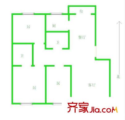 世紀(jì)花園戶型圖世紀(jì)花苑 3室 戶型圖 3室2廳2衛(wèi)1廚
