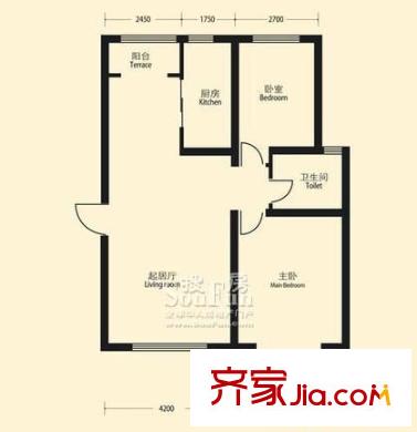 北岸尚城戶型圖戶型圖 2室1廳1衛(wèi)