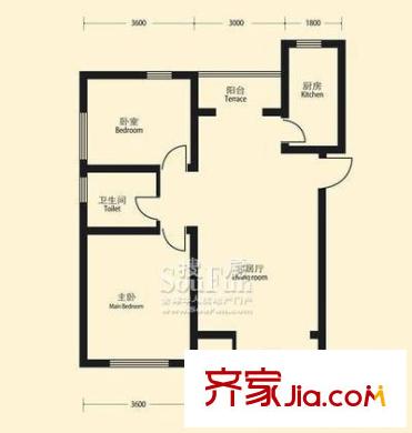北岸尚城戶型圖戶型圖 2室1廳1衛(wèi)