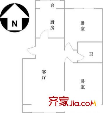 景湖里戶型圖戶型圖 2室1廳1衛(wèi)1廚