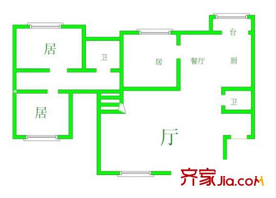 金云里戶型圖戶型圖 3室2廳2衛(wèi)1廚