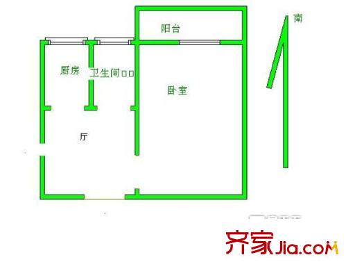 近園里戶型圖戶型圖 1室1廳1衛(wèi)1廚