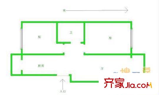 方正龍?zhí)靾@戶型圖 戶型圖 2室1廳1衛(wèi)1廚