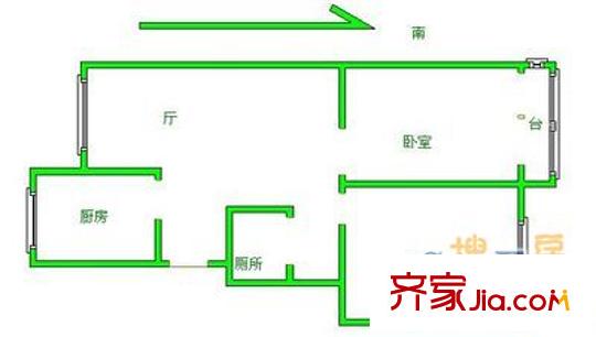 方正龍?zhí)靾@戶型圖 戶型圖 2室1廳1衛(wèi)1廚