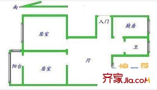 寬福里戶型圖戶型圖 2室1廳1衛(wèi)1廚