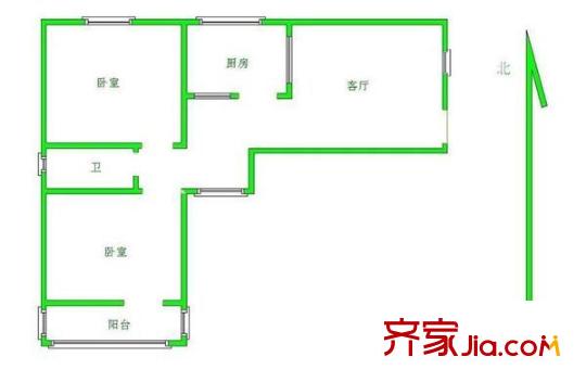 怡園小區(qū)戶型圖戶型圖 2室1廳1衛(wèi)1廚