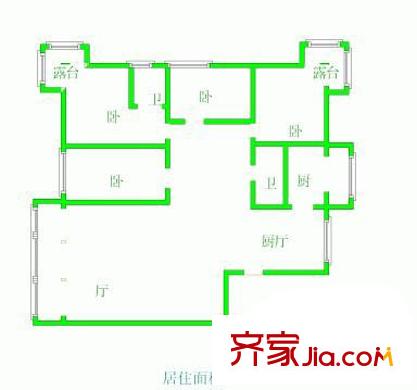 怡園小區(qū)戶型圖戶型圖 4室2廳2衛(wèi)1廚