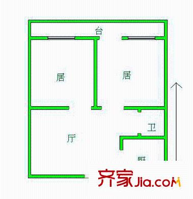 積慶里戶型圖戶型圖 2室1廳1衛(wèi)1廚