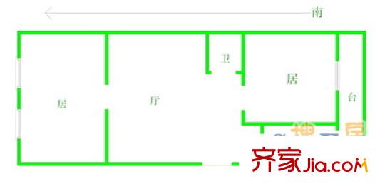 新聞里戶型圖戶型圖 2室1廳1衛(wèi)1廚