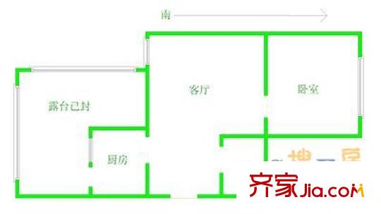 昌源公寓戶型圖戶型圖 1室1廳1衛(wèi)1廚