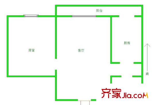 昌源公寓戶型圖戶型圖 1室1廳1衛(wèi)1廚