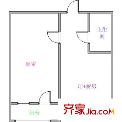 盈江里戶(hù)型圖戶(hù)型圖 1室1廳1衛(wèi)1廚