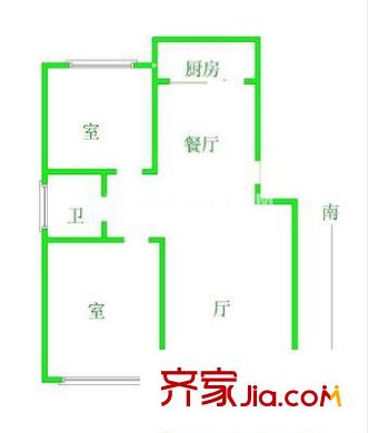 新聞里戶型圖戶型圖 2室1廳1衛(wèi)1廚