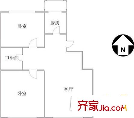盈江里戶(hù)型圖戶(hù)型圖 2室1廳1衛(wèi)1廚