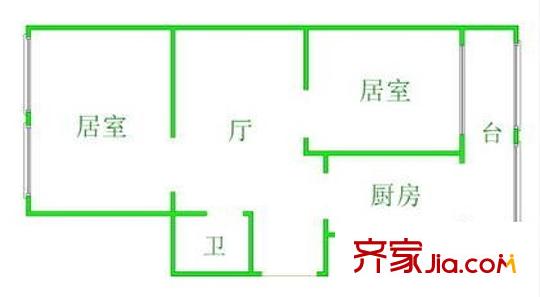 積慶里戶型圖戶型圖 2室1廳1衛(wèi)1廚