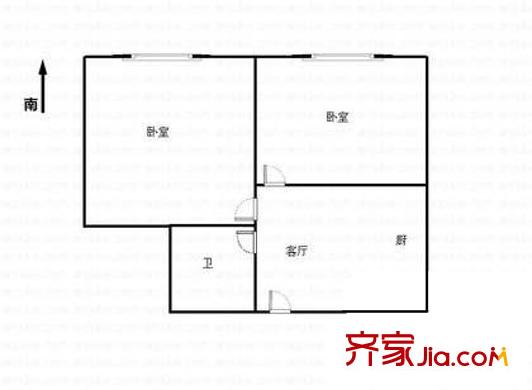 積慶里戶型圖戶型圖 2室1廳1衛(wèi)1廚