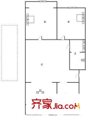 上江花園戶型圖戶型圖 3室1廳1衛(wèi)1廚