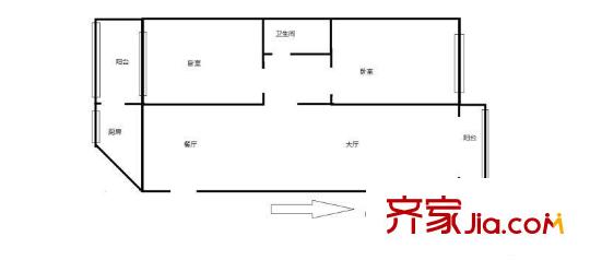 上江花園 2室 戶型圖