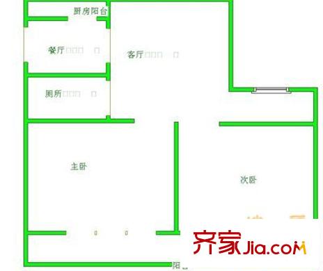 馮大里新村戶型圖 2室2廳 105平方米 2室2廳1衛(wèi)1廚