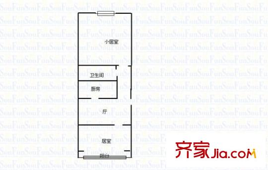 冶金東里戶型圖戶型圖 2室1廳1衛(wèi)1廚