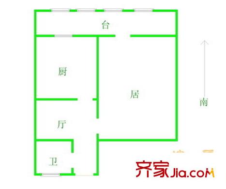 冶金東里戶型圖戶型圖 1室1廳1衛(wèi)1廚