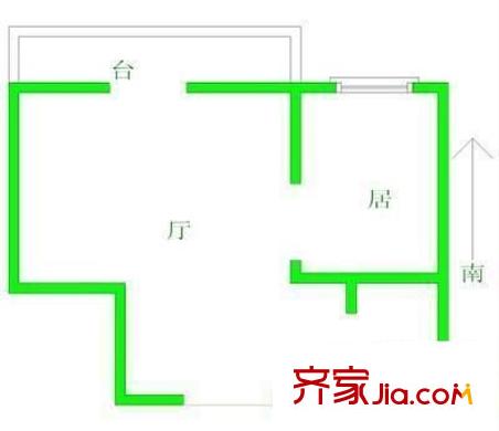 ?？道飸粜蛨D 戶型圖 1室1廳1衛(wèi)1廚