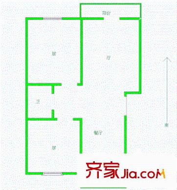 怡康家園戶型圖戶型圖 2室2廳1衛(wèi)1廚