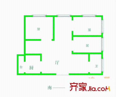 怡康家園戶型圖戶型圖 3室2廳1衛(wèi)1廚