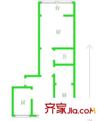 昔陽南里戶型圖戶型圖 2室1廳1衛(wèi)1廚