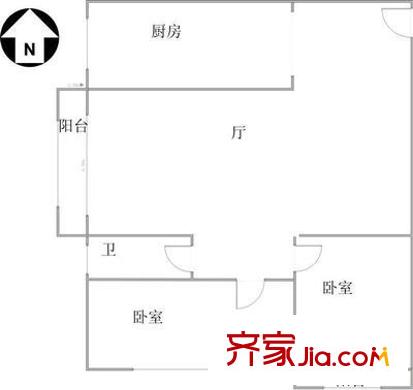 臨渭家園戶(hù)型圖戶(hù)型圖 2室2廳1衛(wèi)1廚