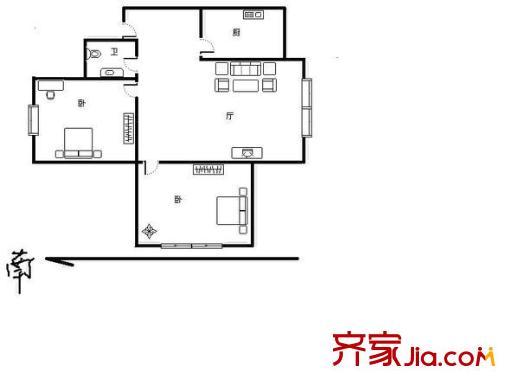 臨渭家園戶(hù)型圖戶(hù)型圖 2室1廳1衛(wèi)1廚