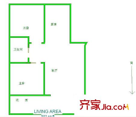 幸福花園戶型圖金色家園116平米小錯(cuò)層 2室2廳1衛(wèi)1廚
