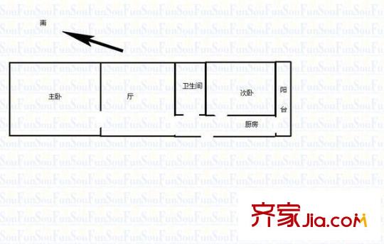汶川里戶(hù)型圖戶(hù)型圖 2室1廳1衛(wèi)1廚