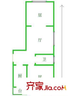 中山門北里戶型圖 戶型圖 2室1廳1衛(wèi)1廚