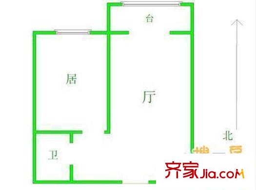 連心里戶型圖戶型圖 1室1廳1衛(wèi)1廚