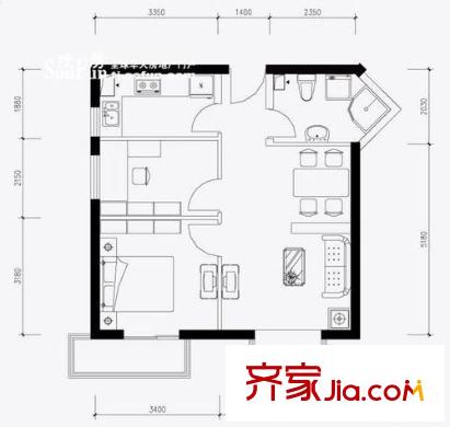伊頓玫瑰公寓戶型圖C戶型 2室2廳1衛(wèi)