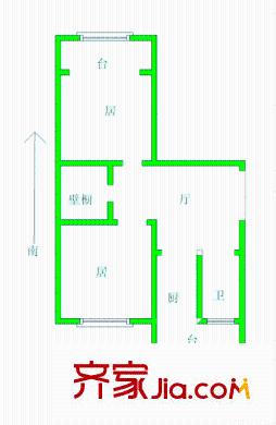 華寧北里戶型圖戶型圖 2室1廳1衛(wèi)1廚