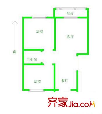 華夏津典漣水園戶(hù)型圖戶(hù)型圖 2室1廳1衛(wèi)1廚