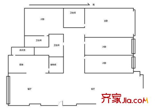 華夏津典漣水園戶(hù)型圖戶(hù)型圖 4室2廳2衛(wèi)1廚
