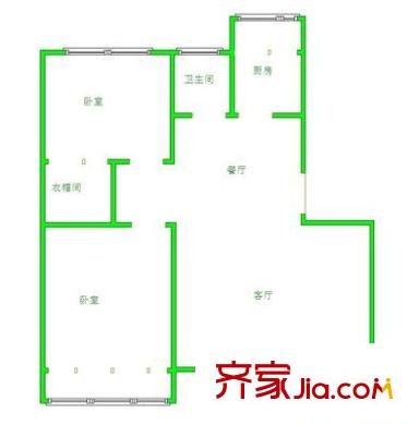 龍泉西里 2室 戶型圖