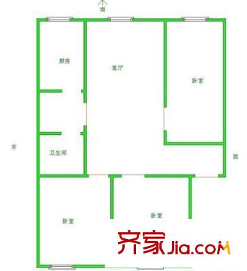 龍泉西里 3室 戶型圖