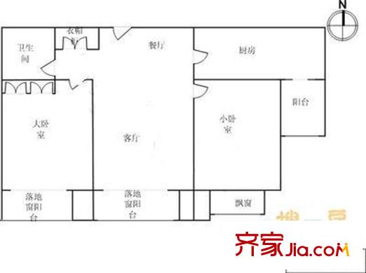 芳園里戶型圖戶型圖 2室2廳1衛(wèi)1廚