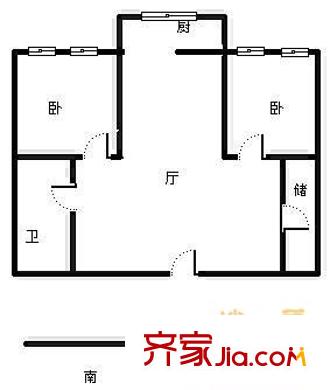 南華里?津南區(qū)戶型圖戶型圖 2室1廳1衛(wèi)1廚