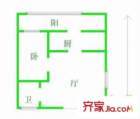 玉皇里戶型圖戶型圖 1室1廳1衛(wèi)1廚