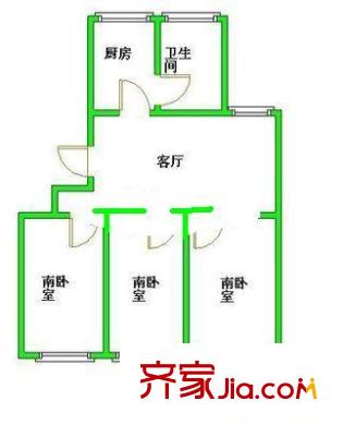 彩虹花園戶型圖戶型圖 3室2廳2衛(wèi)1廚