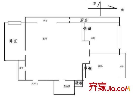 彩虹花園 3室 戶型圖
