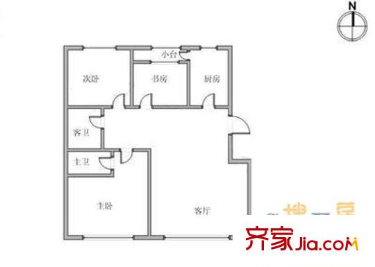 彩虹花園戶型圖戶型圖 3室2廳2衛(wèi)1廚