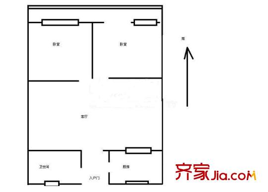 南江西里 2室 戶型圖